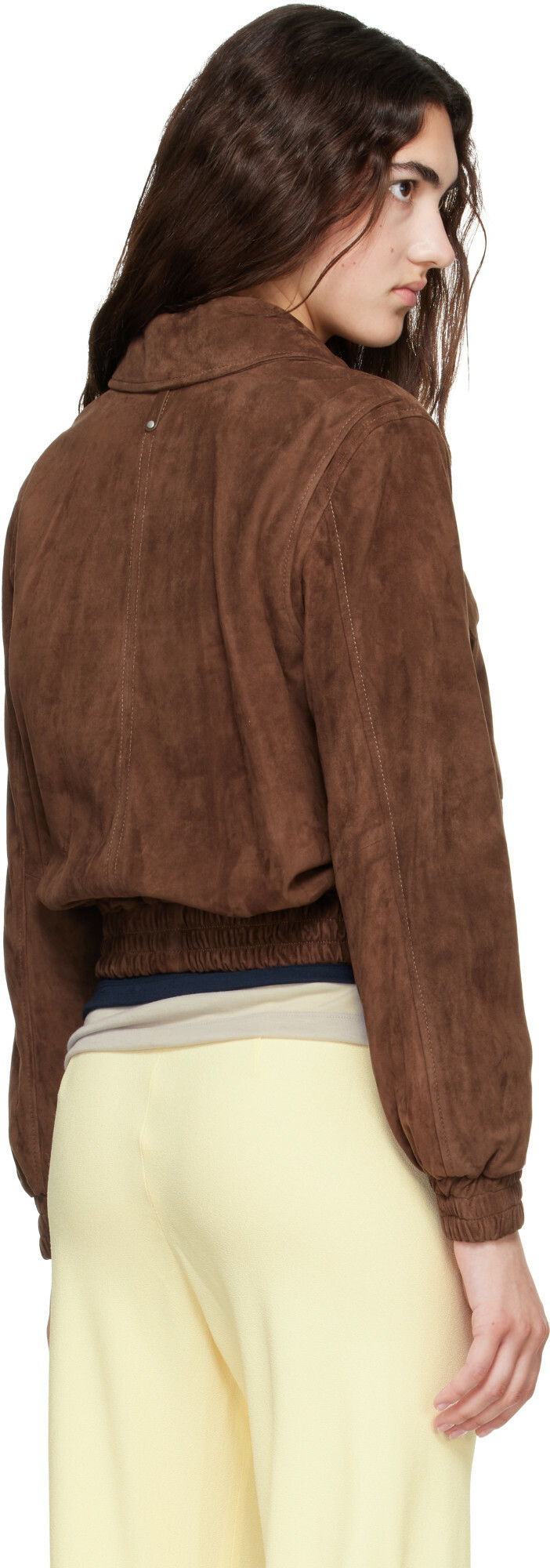 MACKAGE Brown Senka-SU Patch Pocket Suede Jacket