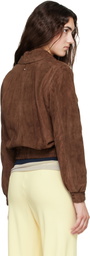 MACKAGE Brown Senka-SU Patch Pocket Suede Jacket