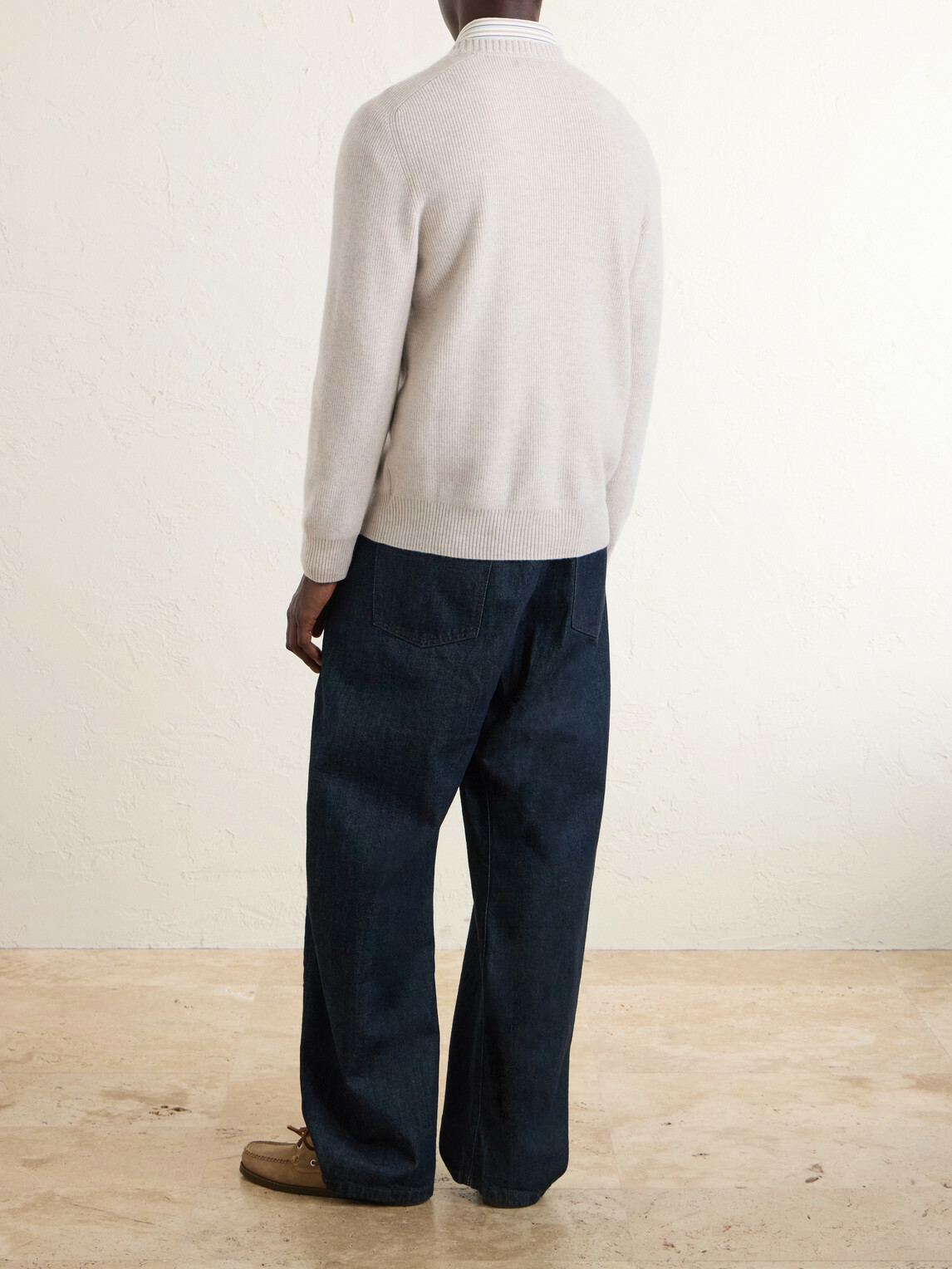 N.PEAL - English Rib Cashmere Sweater - Gray