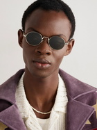 LOEWE - Round-Frame White Gold-Tone Sunglasses