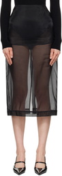 The Frankie Shop Black Peri Sheer Midi Skirt