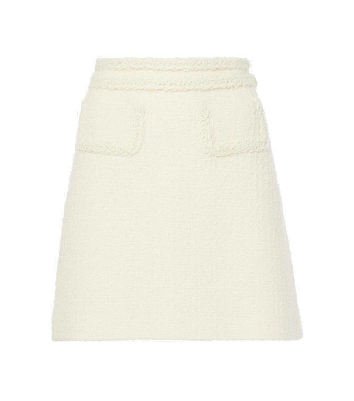 Photo: Giambattista Valli High-rise wool-blend tweed miniskirt
