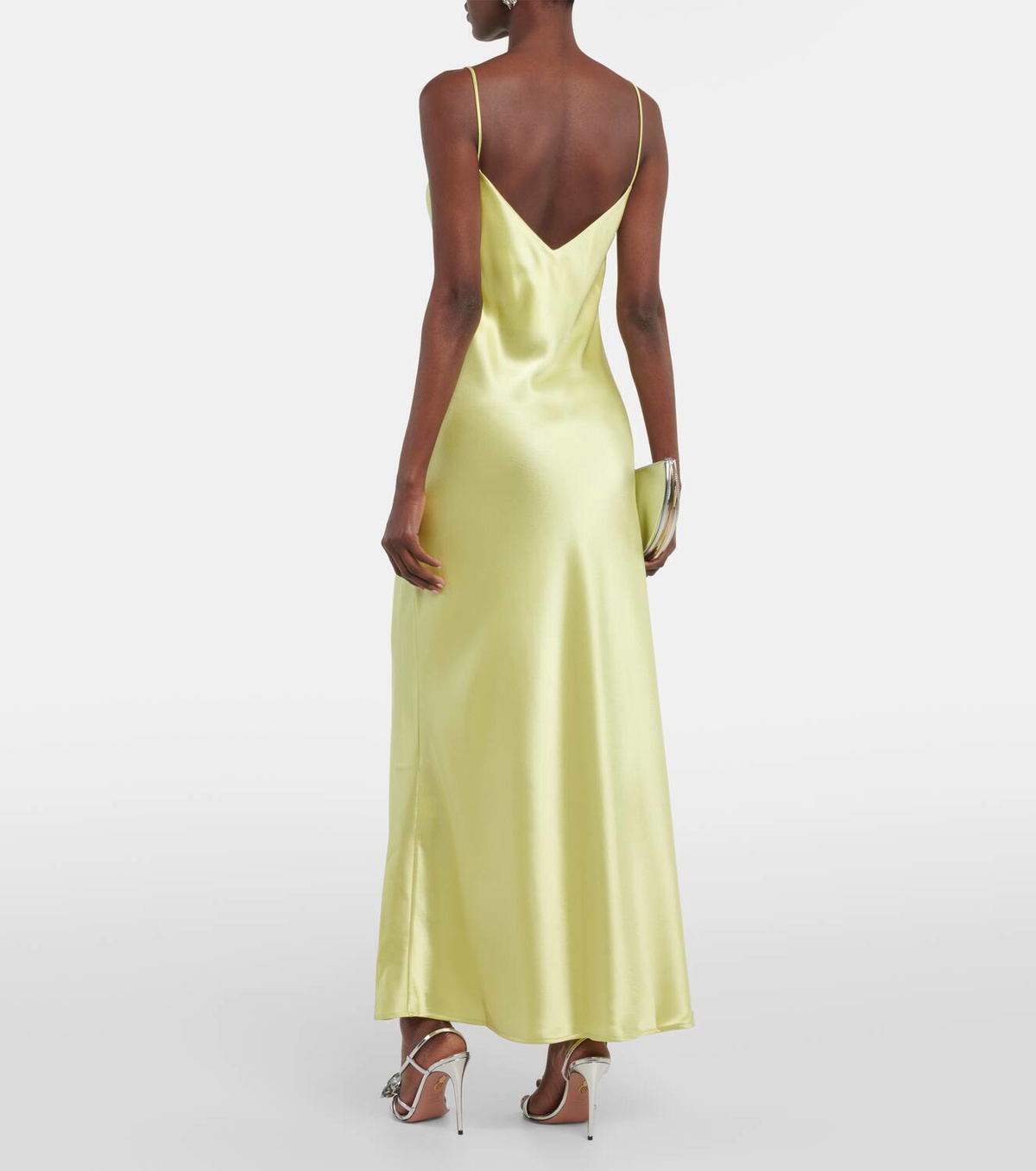 galvan satin midi slip dress Galvan Sienna satin midi dress Galvan