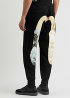 Evisu Kamon and The Great Wave Printed Cotton Sweatpants Black