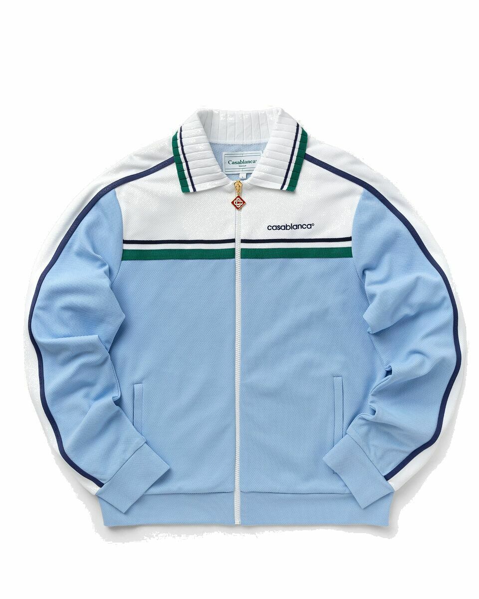 Photo: Casablanca Mens Contrast Yoke Track Jacket Blue - Mens - Track Jackets