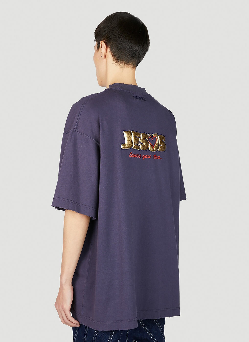 VETEMENTS - Jesus Loves Me T-Shirt in Navy Vetements