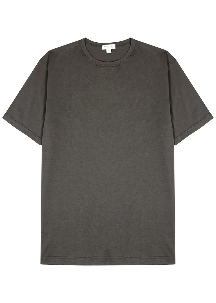 Sunspel Cotton T-shirt Charcoal