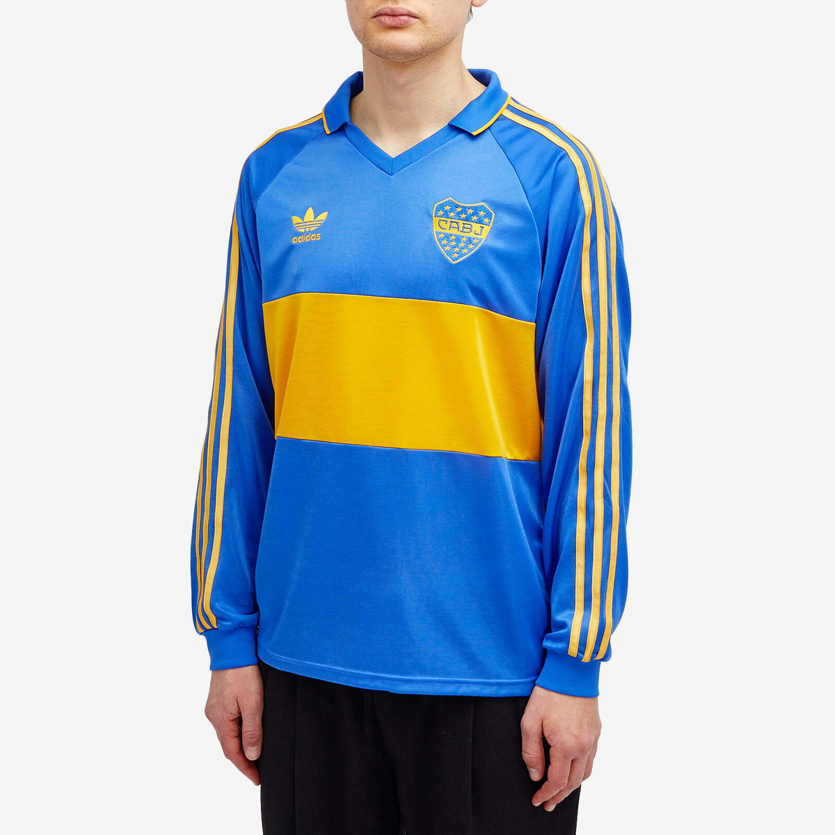 Adidas Men's Boca Juniors 93' Jersey Top in Hi-Res Blue/Crew