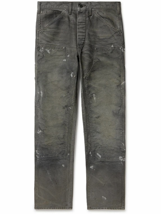 Photo: RRL - Jenkins Paint-Splattered Cotton-Canvas Trousers - Gray