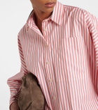 Brunello Cucinelli Oversized striped cotton and silk shirt