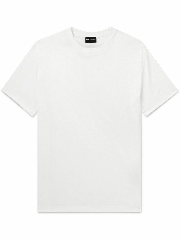 Photo: Giorgio Armani - Cotton-Jersey T-Shirt - White