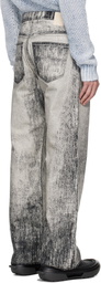 CAMPERLAB Gray Paint Print Jeans