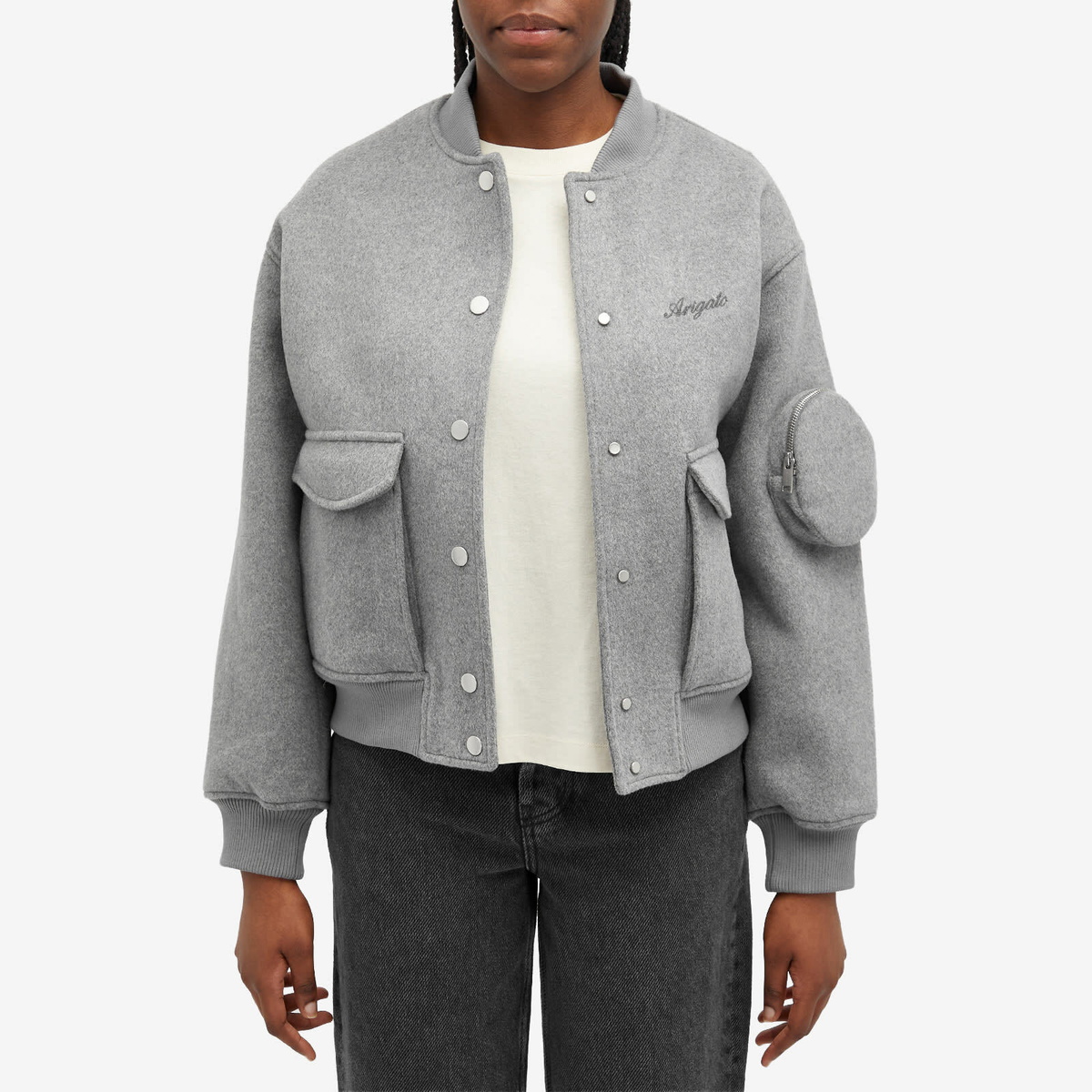 Axel Arigato Women's Orson Bomber Jacket in Grey Melange