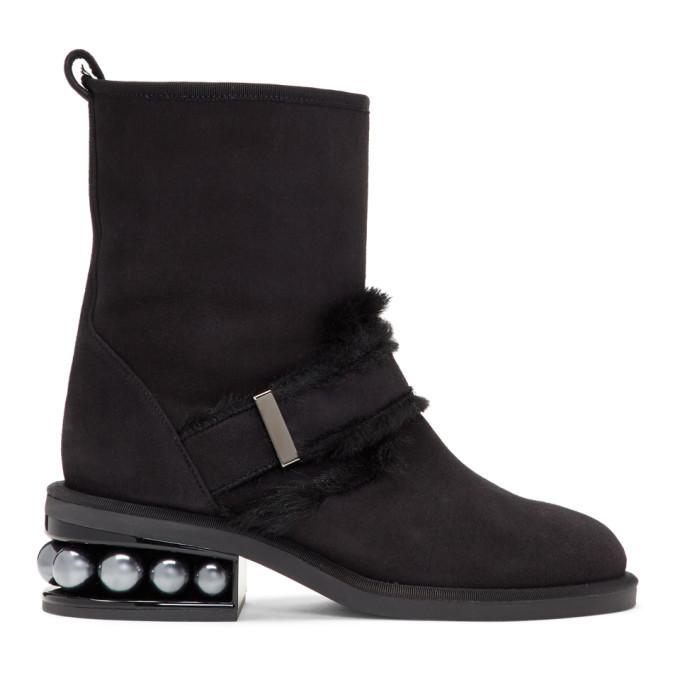 Nicholas Kirkwood Black Casati Pearl Ankle Boots