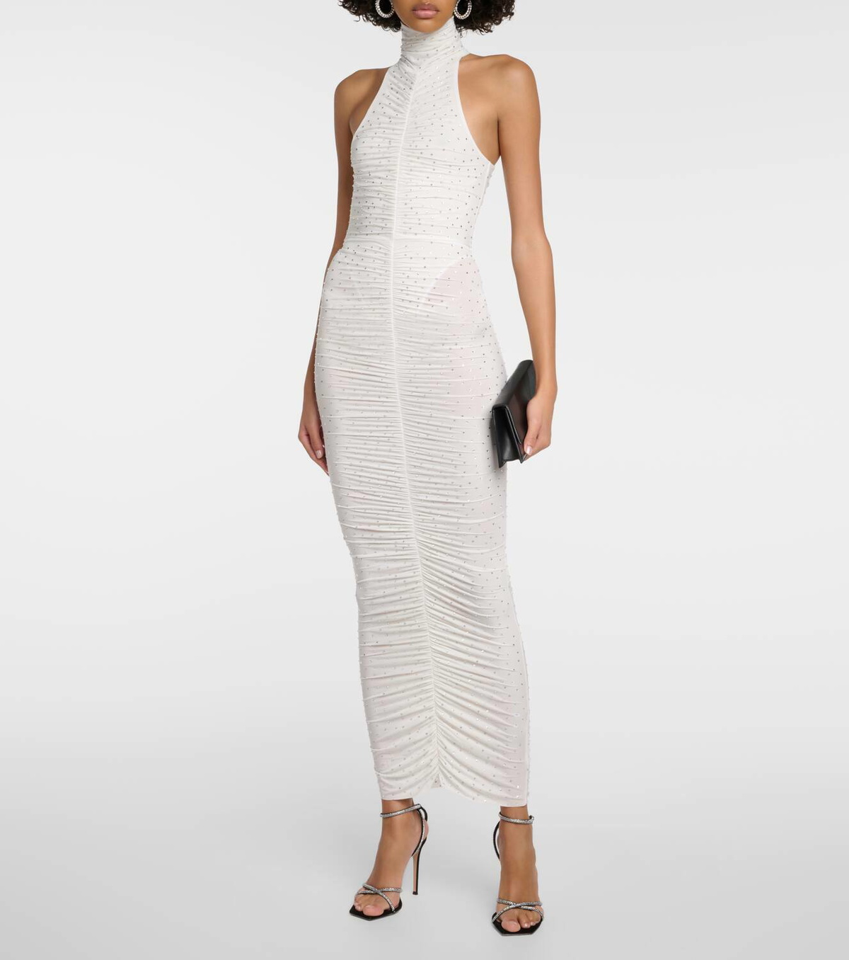 chinese dress ladies Alex Perry Lilac Round Neck Maxi Dress with Pleated Arm Detail FR 34 (   Sellier