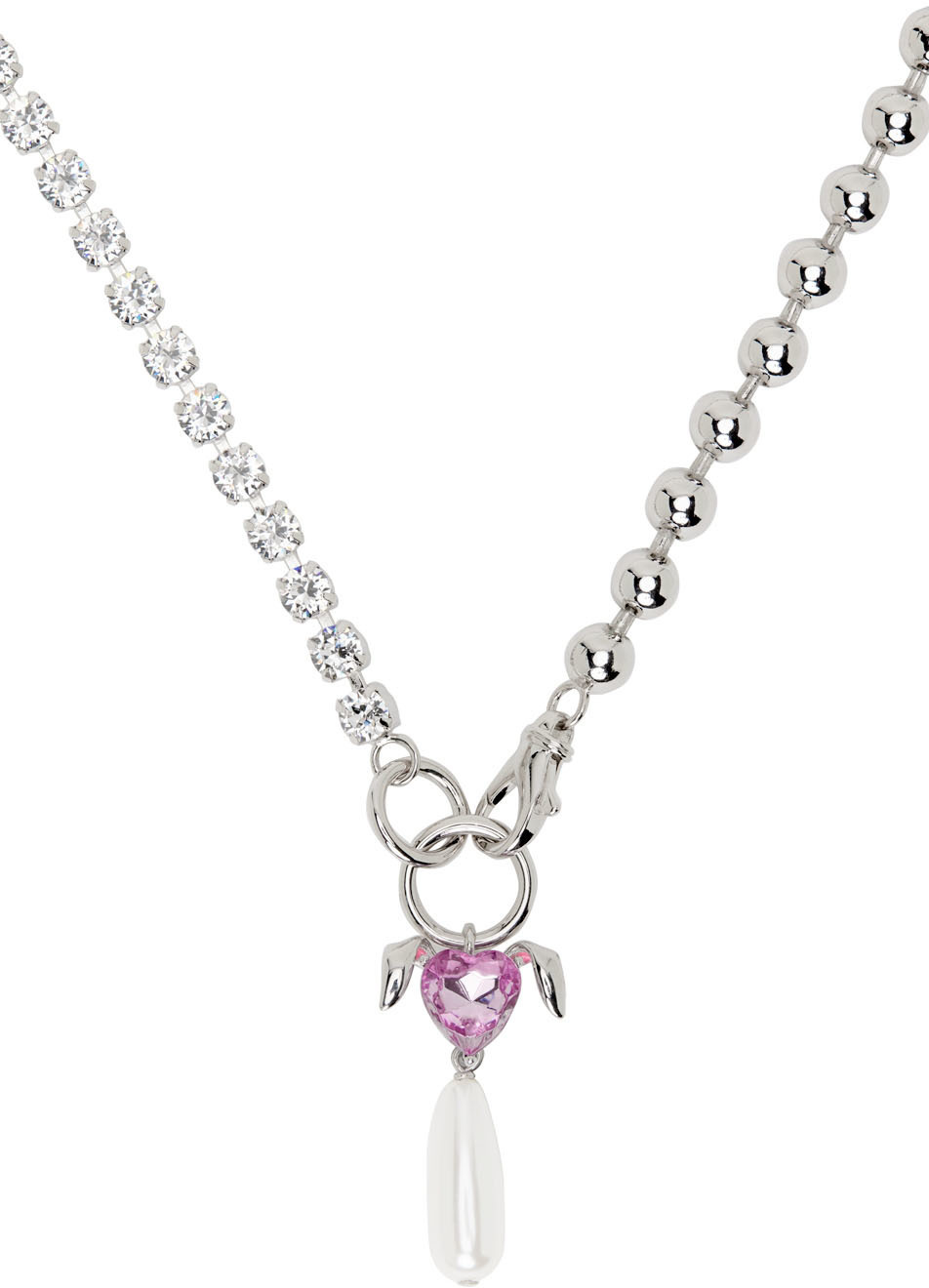 Safsafu Silver Bunny Heart Necklace Safsafu