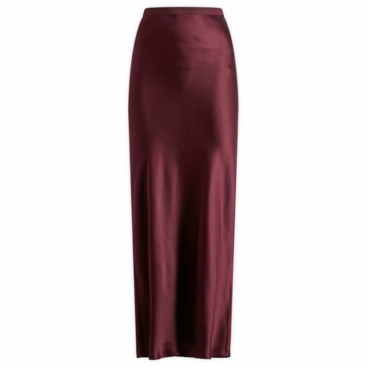 Photo: Anine Bing Women's Bar Silk Skirt in Burgundy