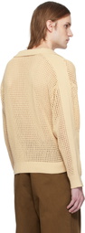 CMMN SWDN Beige Arram Open Knit Polo