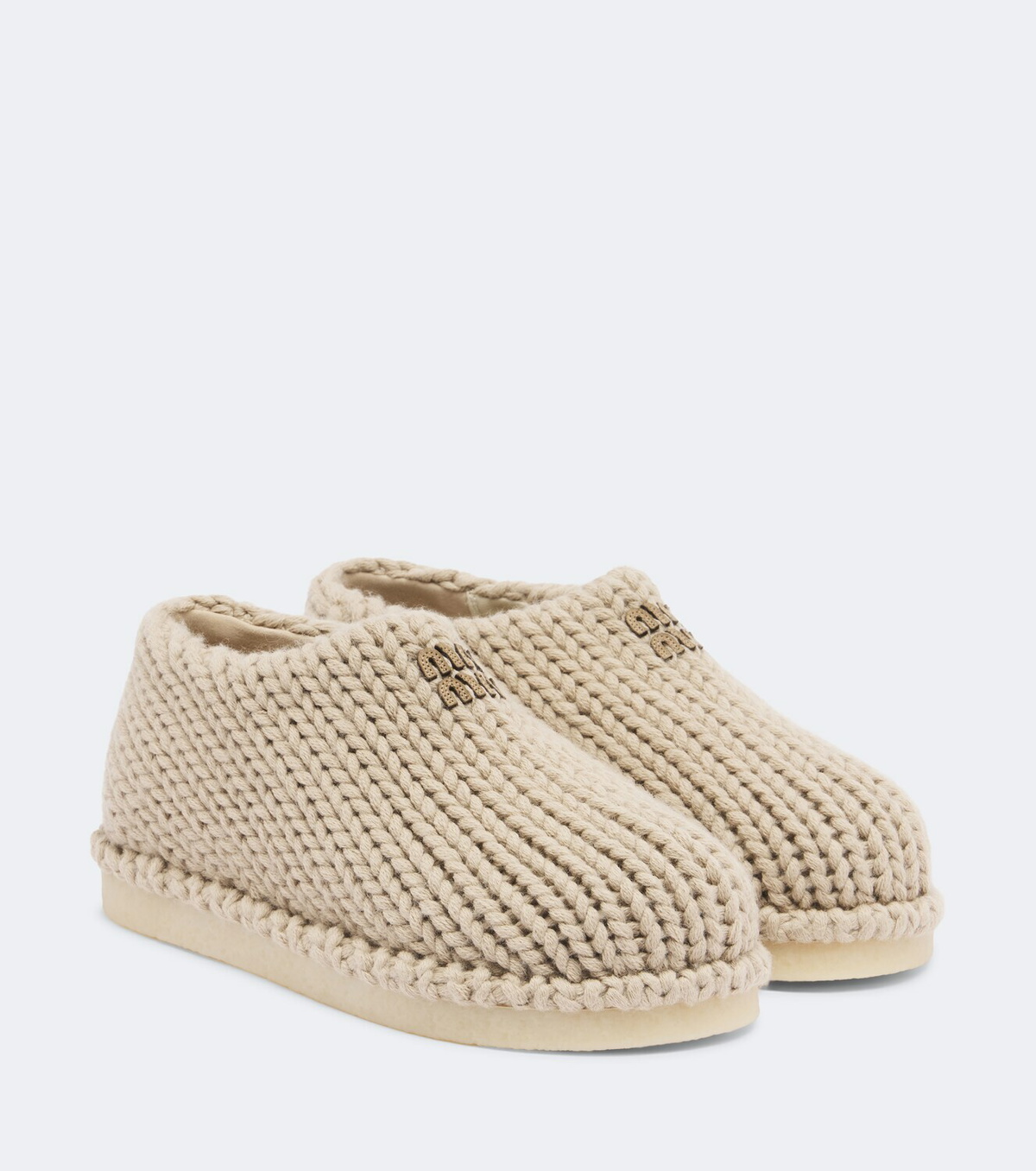 Miu Miu Knitted slip-on shoes