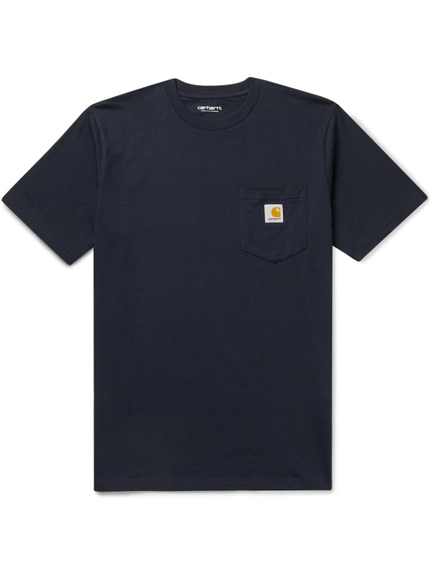 Photo: CARHARTT WIP - Logo-Appliquéd Cotton-Jersey T-Shirt - Blue - S