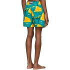 Vilebrequin Blue and Yellow Capri Moorea Swim Shorts