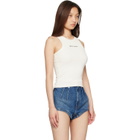 Palm Angels Off-White Classic Logo Fitted Tank Top
