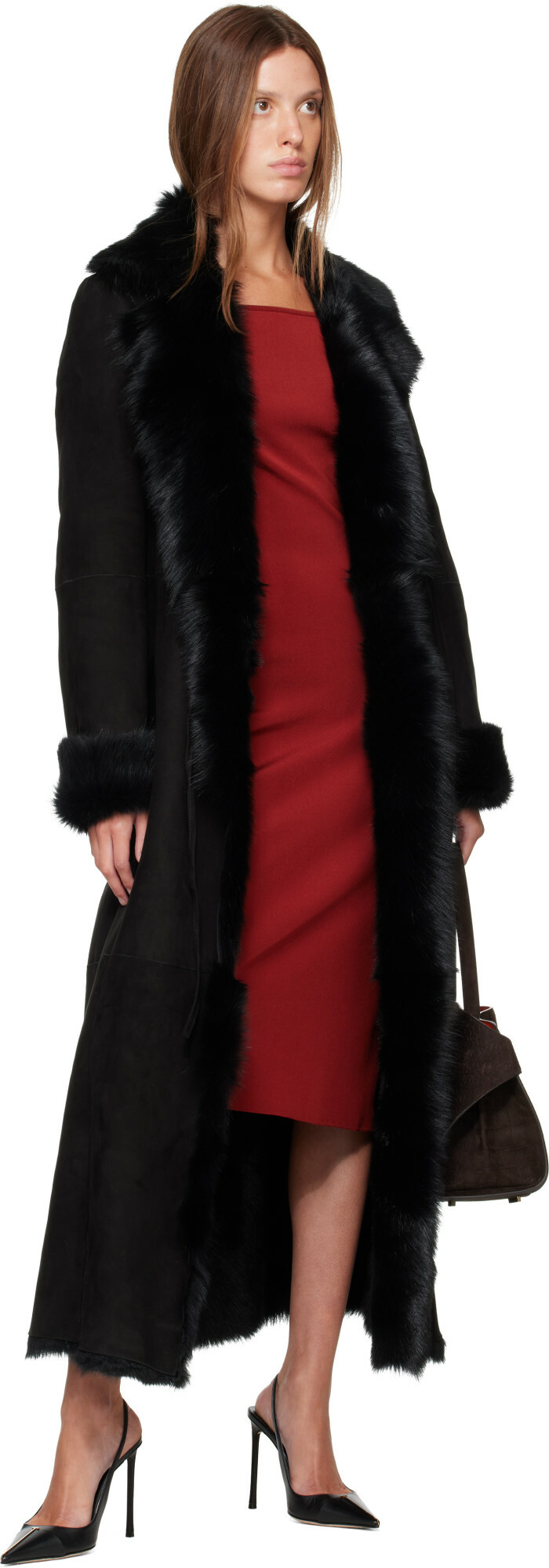 Nour Hammour Black Joni Shearling Coat