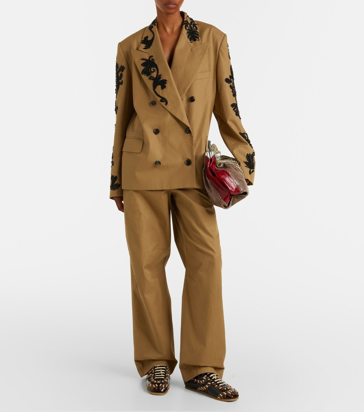 Dries Van Noten Cotton wide-leg pants