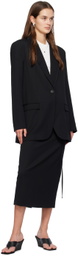 ST. AGNI Black Belted Midi Skirt