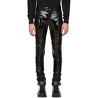 Balmain Black Vinyl Biker Trousers