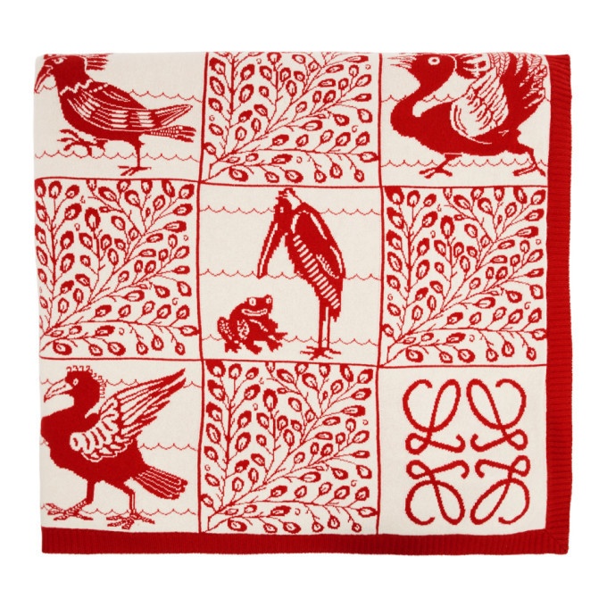 Photo: Loewe Red William De Morgan Cashmere Animal Tile Blanket