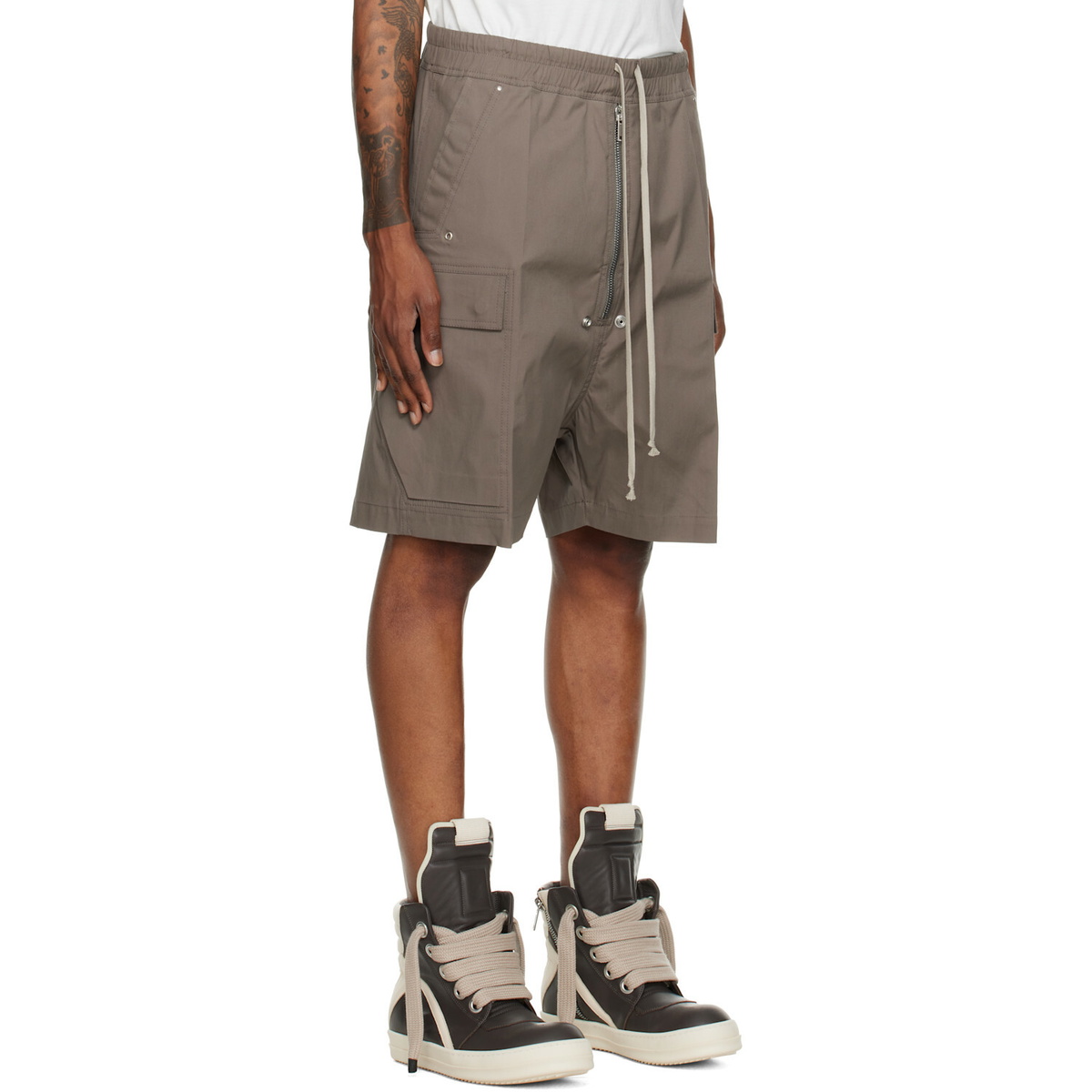 Rick Owens Gray Tower Cargobela Shorts
