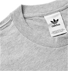 adidas Originals - Essentials Logo-Embroidered Mélange Cotton-Jersey T-Shirt - Gray