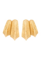 Saint Laurent Bo Pointes Arrondies Sculpted Gold-tone Earrings - One Size