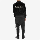 AMIRI Men's Zip Front Shearling Bomber Jacket in Black