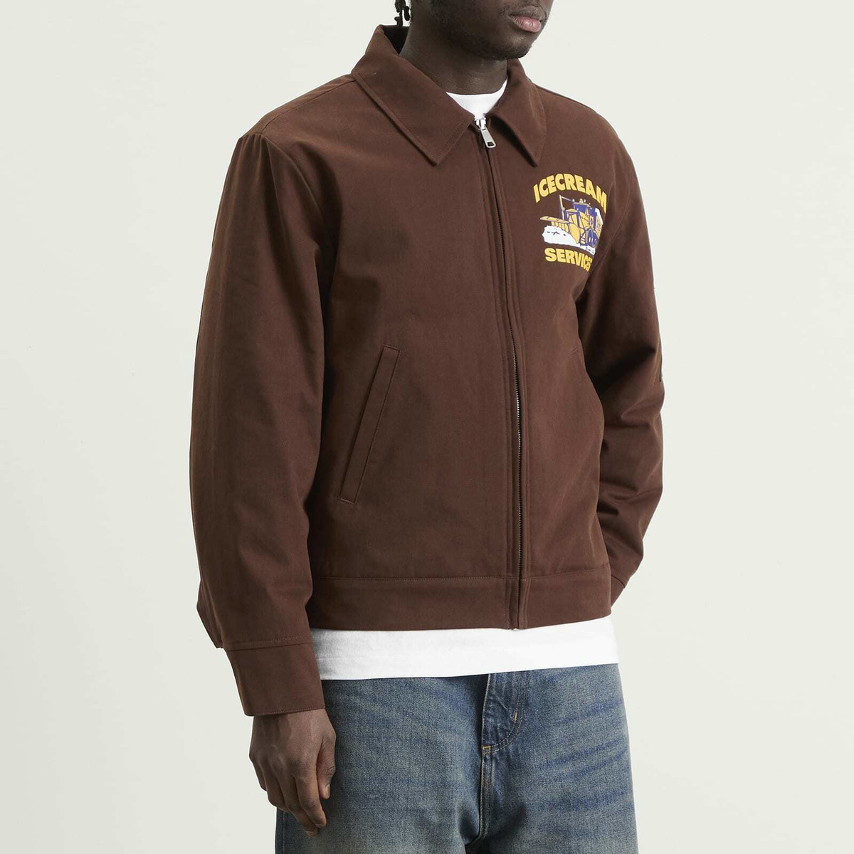 ICECREAM Men's IC Services Quilted Work Jacket in Brown