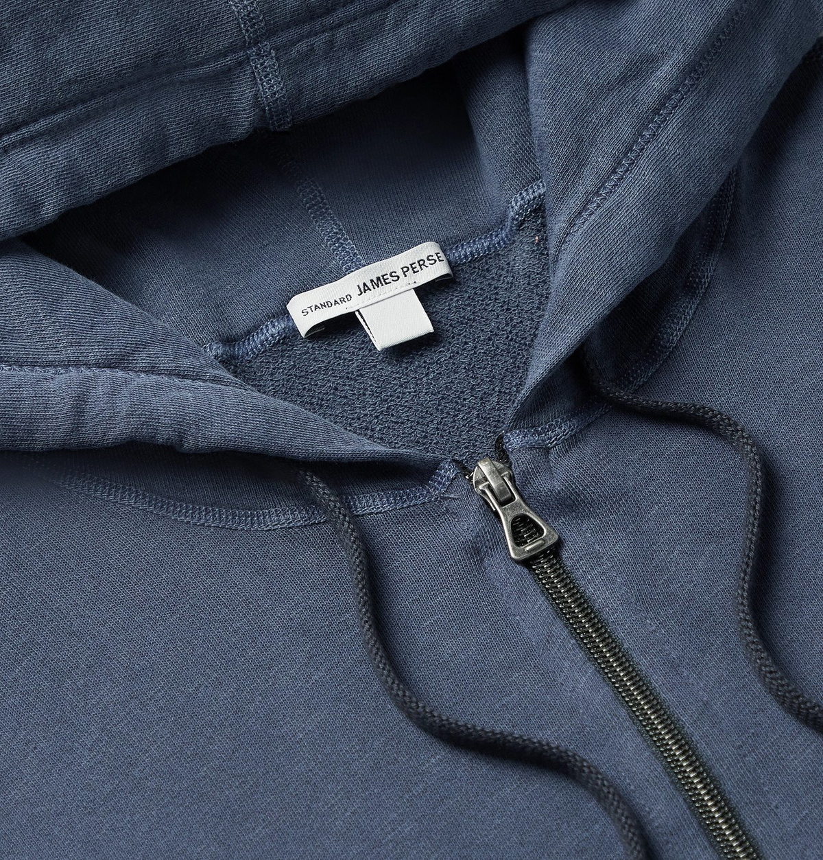 JAMES PERSE - Loopback Supima Cotton-Jersey Zip-Up Hoodie - Blue James Perse