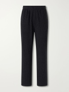 Mr P. - Straight-Leg Striped Cotton-Blend Jersey Sweatpants - Black