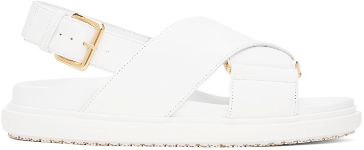 Photo: Marni White Leather Fussbett Sandals