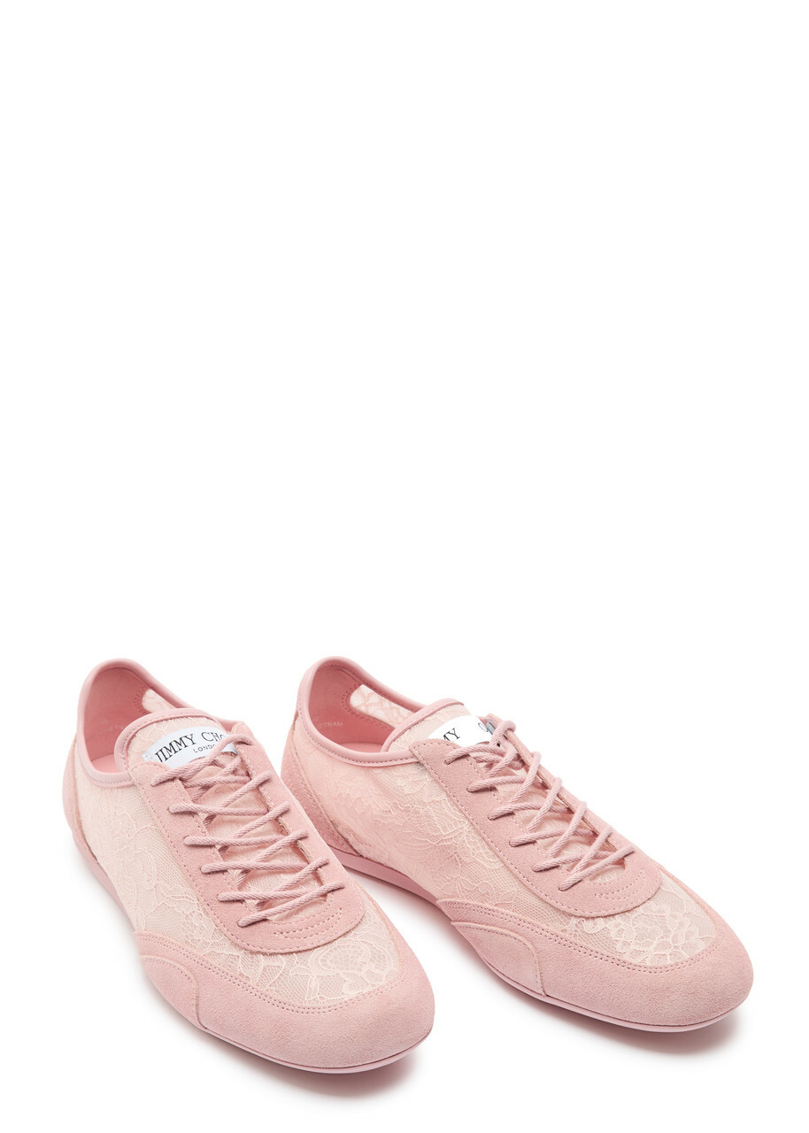 Jimmy Choo Sunny Panelled Lace Sneakers Pink