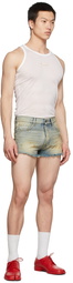 Maison Margiela Blue Raw Edge Denim Shorts