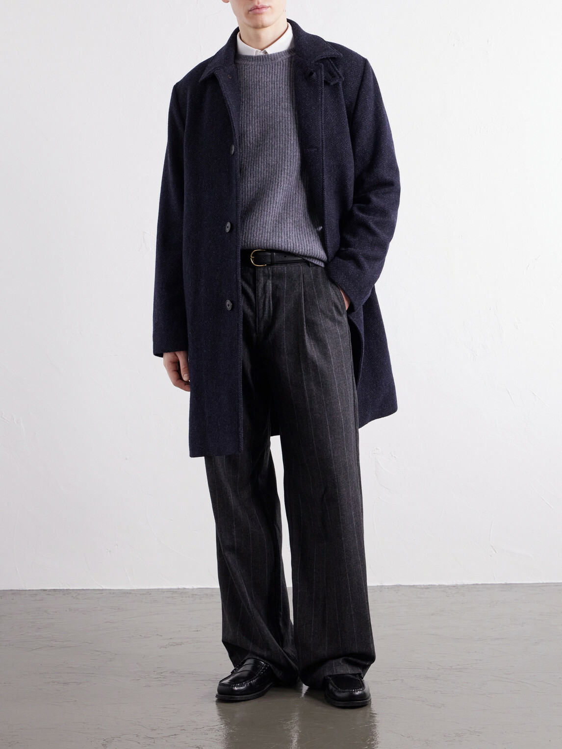 Sunspel - Wool-Tweed Coat - Blue