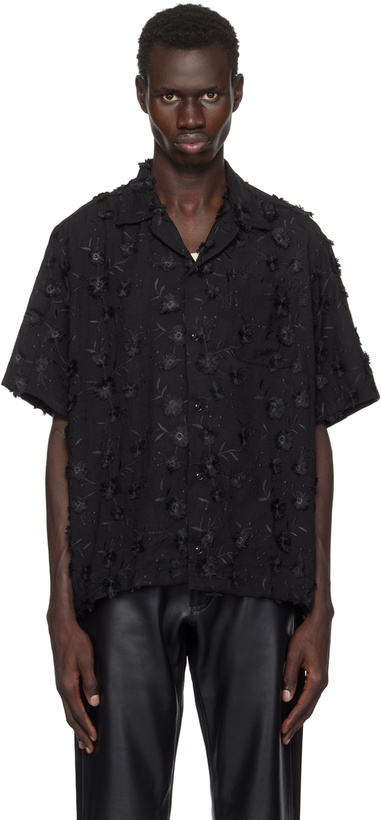 Photo: CMMN SWDN Black Ture Embroidered Floral Shirt