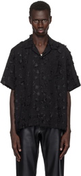CMMN SWDN Black Ture Embroidered Floral Shirt