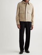 Agnona - Suede Blouson Jacket - Neutrals