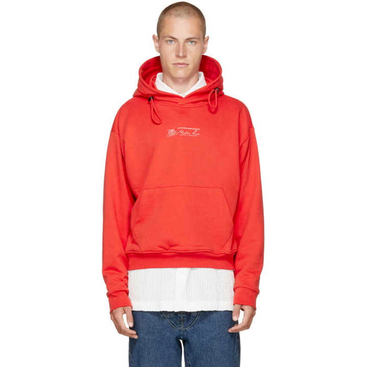 Photo: Martine Rose Red Classic Double Drawstring Logo Hoodie