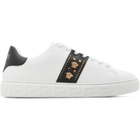 Versace White Greca Embellished Nylon Sneakers