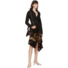 Marques Almeida SSENSE Exclusive Black and Brown Draped Tie-Dye Skirt