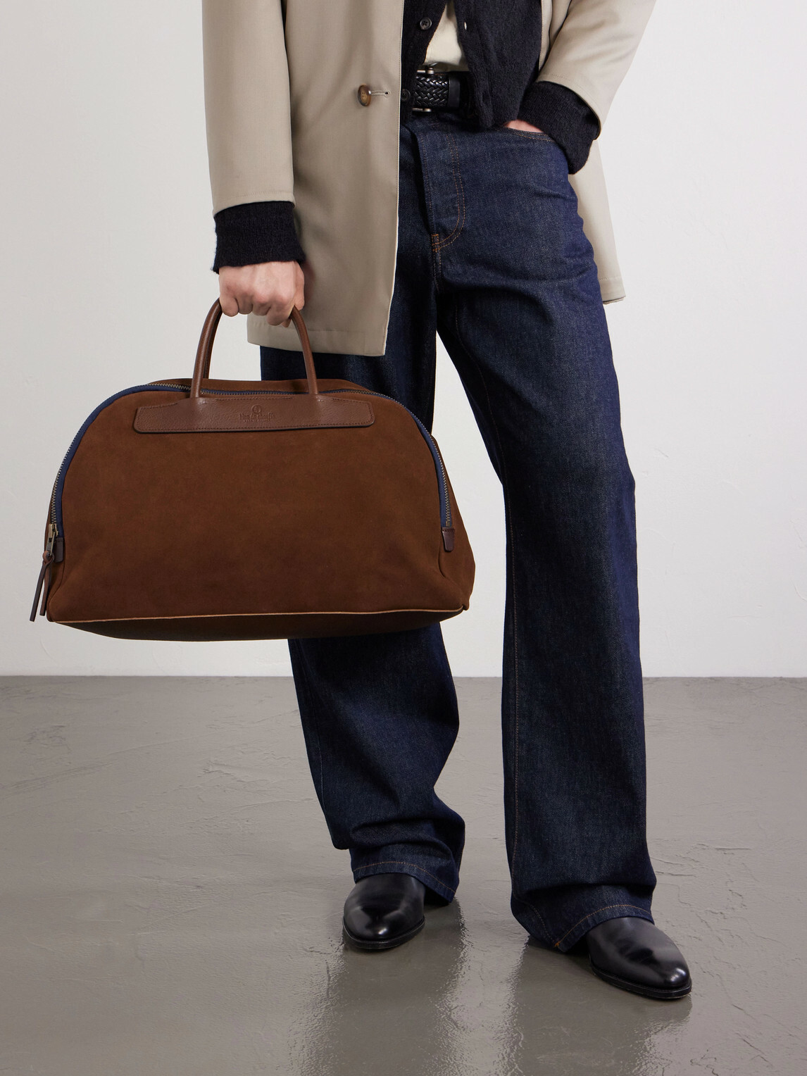 Bleu de Chauffe - Sac Voyage Leather-Trimmed Suede Weekend Bag