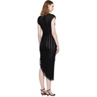 Loulou de Saison Black Malena Ruffled Crochet Midi Dress